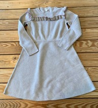 Crewcuts Girl’s Ruffle Detail sweater dress size 8 Beige BL - £14.33 GBP