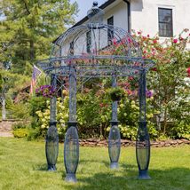 13ft. Tall Round Metal Garden Gazebo in Antique Finish (Antique Blue) - £3,769.45 GBP