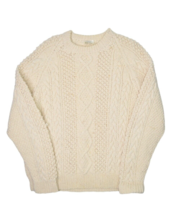 Vintage Wool Sweater Mens L Fisherman Chunky Cable Knit Crewneck Aran Ju... - £25.21 GBP