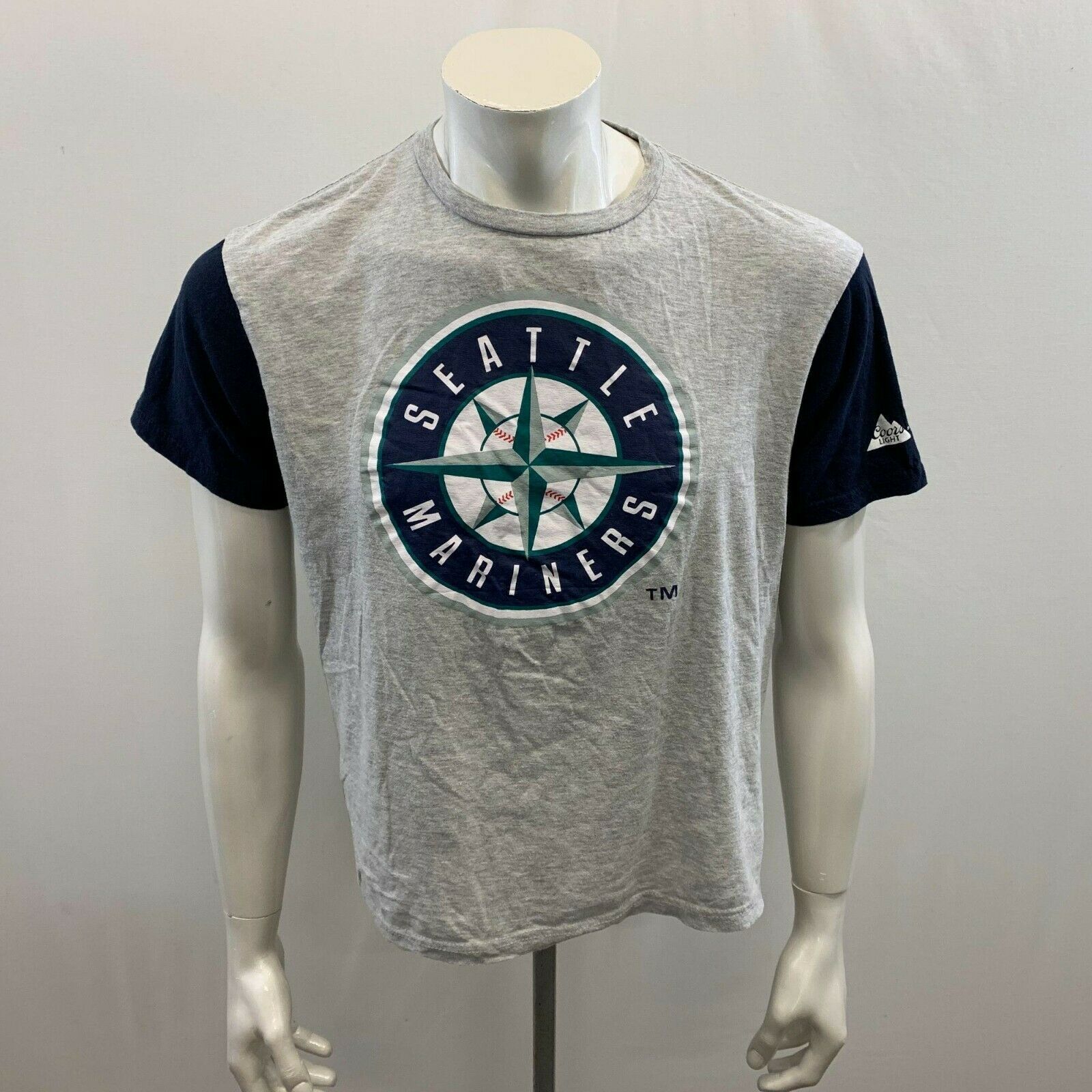 Primary image for Seattle Mariners MLB Baseball Tee Men's Size Large Gray Short Sleeve Graphic T 