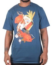 LRG Hombre Azul Náutica Gills Y Granos Oro Peces Liquor Bebible Camiseta... - £12.26 GBP