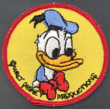 Vintage Donald Duck Walt Disney Productions Round Patch 3&quot; Diameter - $9.49