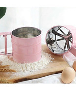 3 Pcs Hand Held One Press Stainless Steel Flour Sieve Filter  - $33.66
