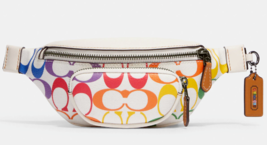 Coach Sprint Belt Bag 24 Rainbow Signature Canvas CJ682 Gay Pride $298 Retail FS - £98.91 GBP