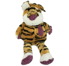 Pier 1 Imports Baby Orange &amp; Mauve Striped Tiger Stuffed Animal Plush Toy Lovey - £52.38 GBP