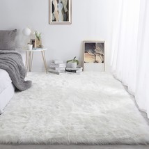 Hombys 8X10 Oversized Faux Fur Area Rug For Living Room Bedroom, Super Soft And - £144.40 GBP