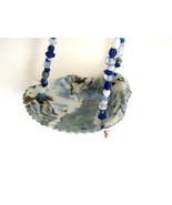Colored Porcelain Small Sea Shell with Beads Hanging Vessel RKC091 - £15.98 GBP