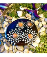 Vintage India Filigree Brooch &amp; Earring Set | Boho Statement Jewelry | O... - $32.00
