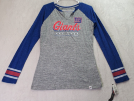NFL New York Giants Majestic Shirt Football Women Medium Gray Long Sleev... - $22.02