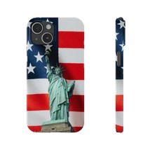 Statue of Liberty Patriotic Slim Phone Cases - Freedom, American Flag Case, USA - $15.63