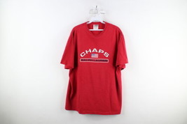 Vintage 90s Chaps Ralph Lauren Mens Large Distressed Spell Out Flag T-Shirt Red - £27.22 GBP