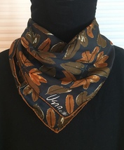 Vintage 60s Vera Neumann square silk scarf (Fall Leaves with ladybug) image 1