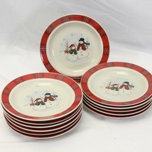 Royal Seasons Christmas Snowman Bread Salad Plates 6-1/2&quot;  Lot of 12  Xmas - $613.25 MXN