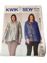 Kwik Sew K4142 Womens Jacket Sewing Pattern Sizes 1X-4X uncut 2015 - £9.73 GBP