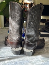 Vtg. Nocona Mens Cowboy boots 9D brown leather, Made in USA in Nocona, Texas,  image 2