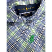 Polo Ralph Lauren Cotton Stretch Men Shirt Madras Lightweight Flip Cuff Medium M - £23.52 GBP