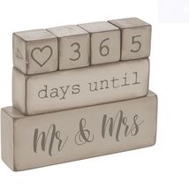 Versatile Wedding Countdown Calendar - 6 Wooden Blocks to Mark Your Big Day - $27.67