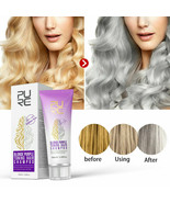 Purple Hair Shampoo Blonde Hair Lighten Discolored Silver Hair Dye Long ... - £6.27 GBP+