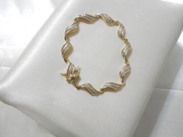 Department Store 7&quot; 18k Gold Plate/SS Diamond Accent Bracelet A900 - £65.62 GBP