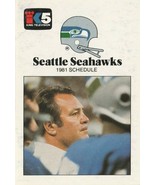 1981 SEATTLE SEAHAWKS NFL FOOTBALL POCKET SCHEDULE  VINTAGE - K5 KING TE... - £2.35 GBP