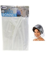 Rain Bonnet  Pouch Clear Plastic Cap Hair Hat Waterproof One Size Adult ... - £5.48 GBP