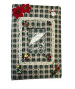 Vintage Christmas Photo Album Handmade Fabric Covered Binder Lace Trim H... - $27.00