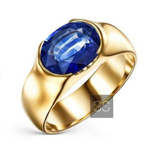 Anillo de zafiro azul, anillo hecho a mano, plata de ley 925, anillo llamativo - £61.86 GBP