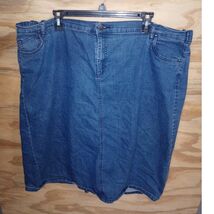 Women's N Touch Denim Skirt 18 Plus Elastic Button Stretchy  - $13.50