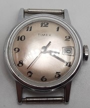 Vintage Timex Mercury Watch Women Running Silver Tone Date Dial 23mm - £24.81 GBP