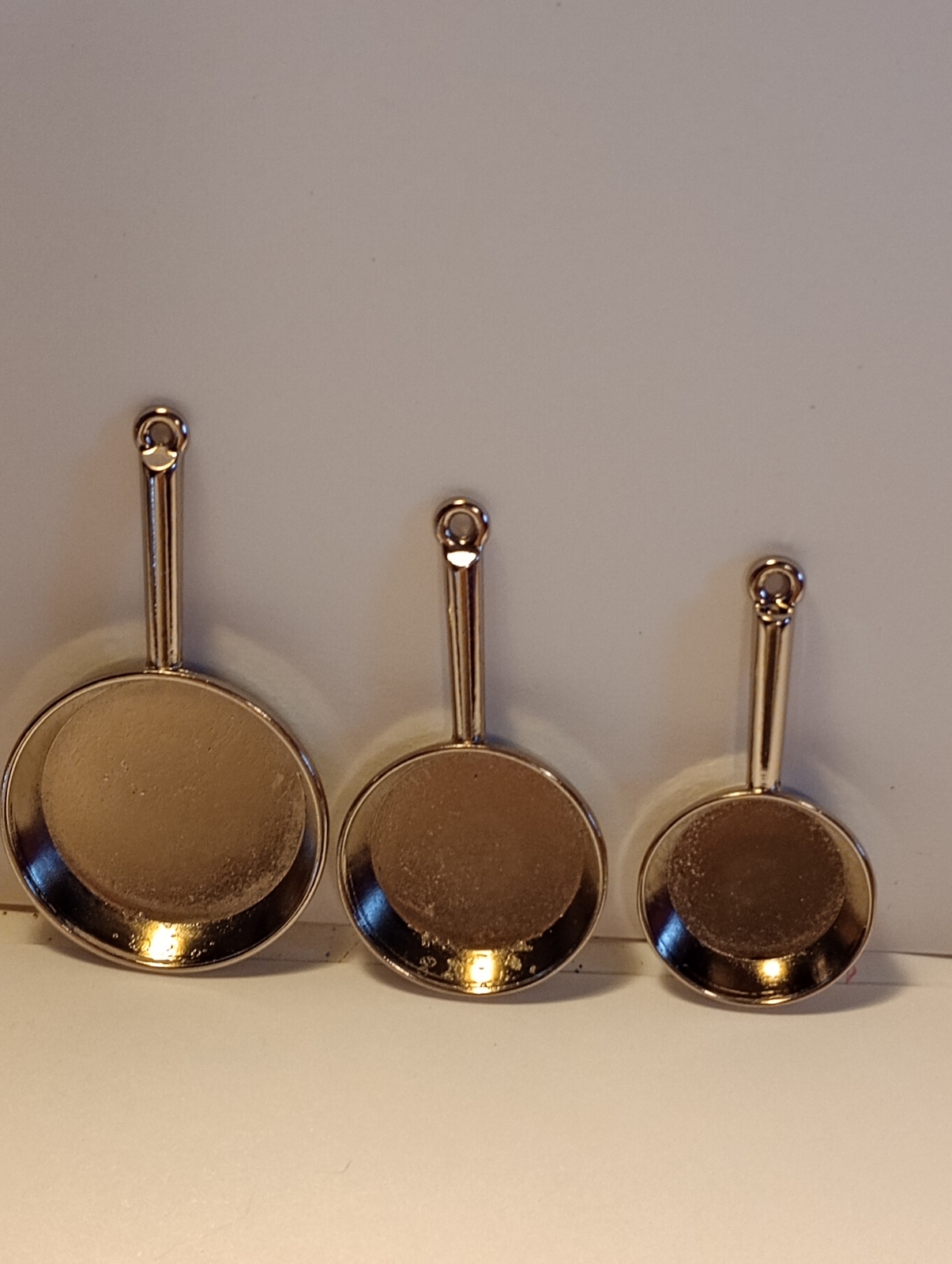 1/12 scale 3pc. Miniature Stainless Skillet set - $3.69