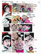 Original 1990's Spectacular Spiderman 196 Marvel Comic book color guide art page - $46.29