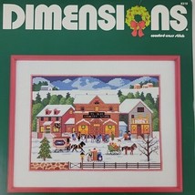 XMAS Village X Stitch Kit Dimensions Charles Wysocki RARE Americana Multi Color - £26.26 GBP