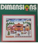 XMAS Village X Stitch Kit Dimensions Charles Wysocki RARE Americana Mult... - £26.12 GBP