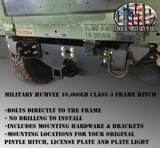 Humvee Frame Hitch Class 3 10,000 Lb Military M998 Trailer 2&quot; Receiver - £585.59 GBP