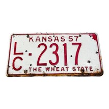 Vintage 1957 Kansas The Wheat State Collectible License Plate Original LC 2317 - £29.41 GBP