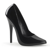 DEVIOUS DOM420/B Black Patent Stilettos 6&quot; High Heels Basic Sexy Pumps Shoes - £49.52 GBP