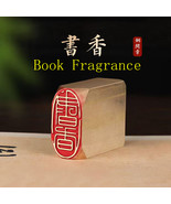 Solid Brass Literary Seal Chop Stamp Book Fragrance Design Hand Polished... - $25.00