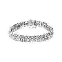 Stunning 3 Row Wave Link Bracelet with Cttw Miracle Set Diamonds - $518.00