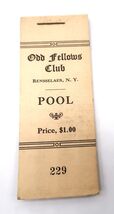 Vtg Odd Fellows Pool Raffle Booklet Rensselaer NY Rare Unusual Ephemera NOS - $15.00