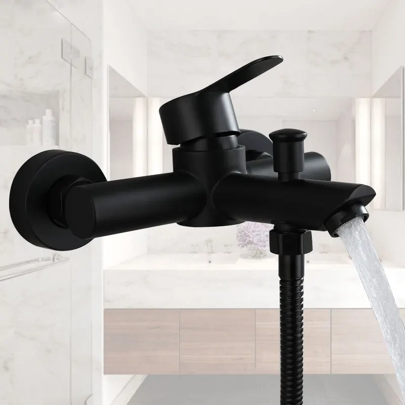 House Home 304 Stainless Steel Bathroom Shower Faucets Triple Bathtub Faucet Hot - £66.36 GBP