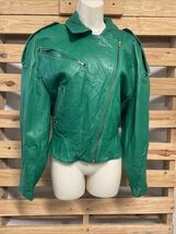 Vintage Michael Hoban for North Beach Leather Green Jacket Woman's Size ... - $222.75