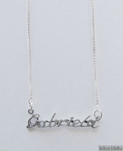 925 Sterling Silver Name Necklace - Name Plate - GABRIELA 17&quot; chain w/pendant - £46.91 GBP