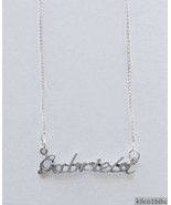 925 Sterling Silver Name Necklace - Name Plate - GABRIELA 17&quot; chain w/pe... - £47.19 GBP