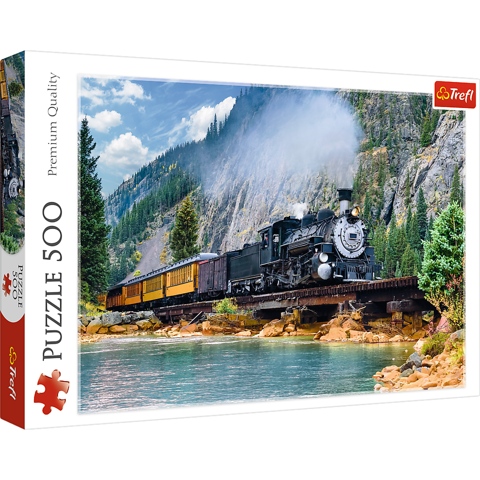 500 Piece Jigsaw Puzzle, Mountain Train, Locomotive Puzzle, Adult Puzzles, - $33.74