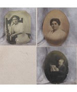 Vintage 1890&#39;s Photograph Studio Portraits 2 Large Oval + 1 Octagon - $33.49 CAD