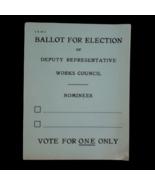 Vtg Nominating Ballot Deputy Representative Foundry Works Council Rare E... - €5,96 EUR