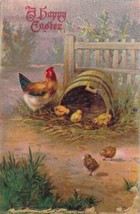 Happy Easter Hen Chicks Postcard D45 - £2.38 GBP