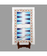 Handmade White Marble Backgammon Set | 12" x 20" | Luxury Inlay Game Board - $427.20