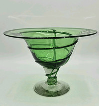 Aromatique Green Swirl Bowl Mouth Blown Made in USA  - $64.35