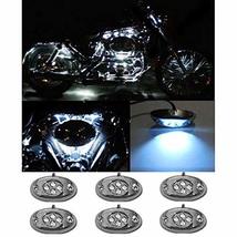 OCTANE LIGHTING 6Pc White Led Chrome Modules Motorcycle Chopper Frame Neon Glow  - £13.99 GBP